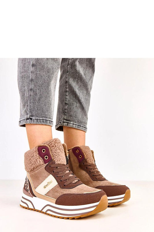 brown sport shoes front view