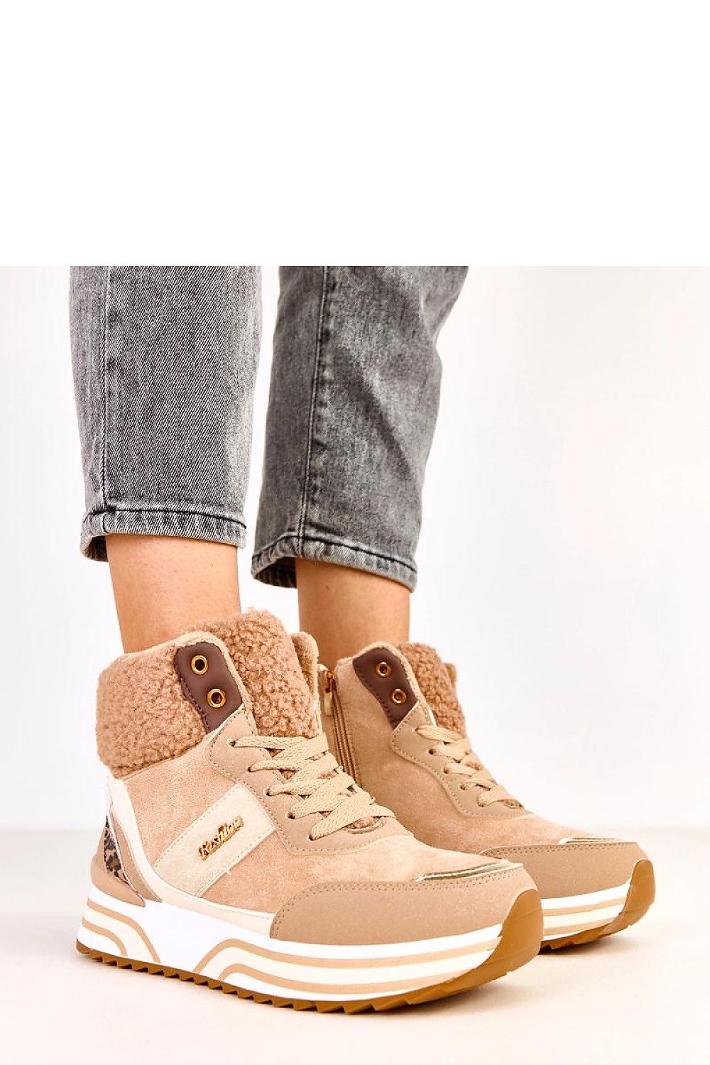 brown sport shoes side view