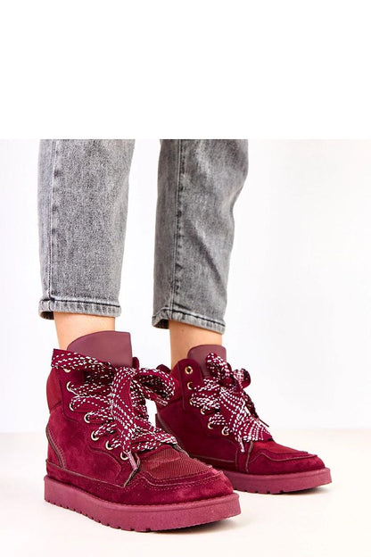 red lace sport shoes front view