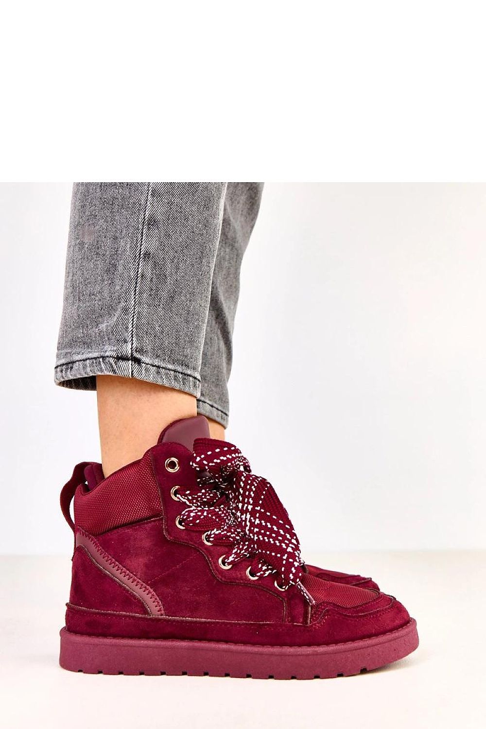 red lace sport shoes alternate angle