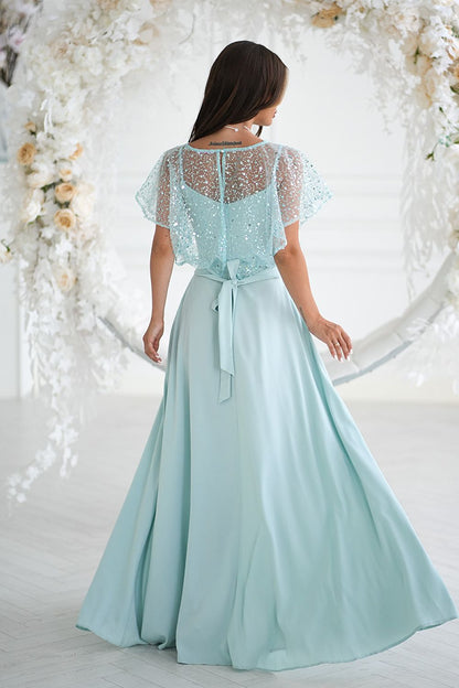 black sequin belted long dress view 26