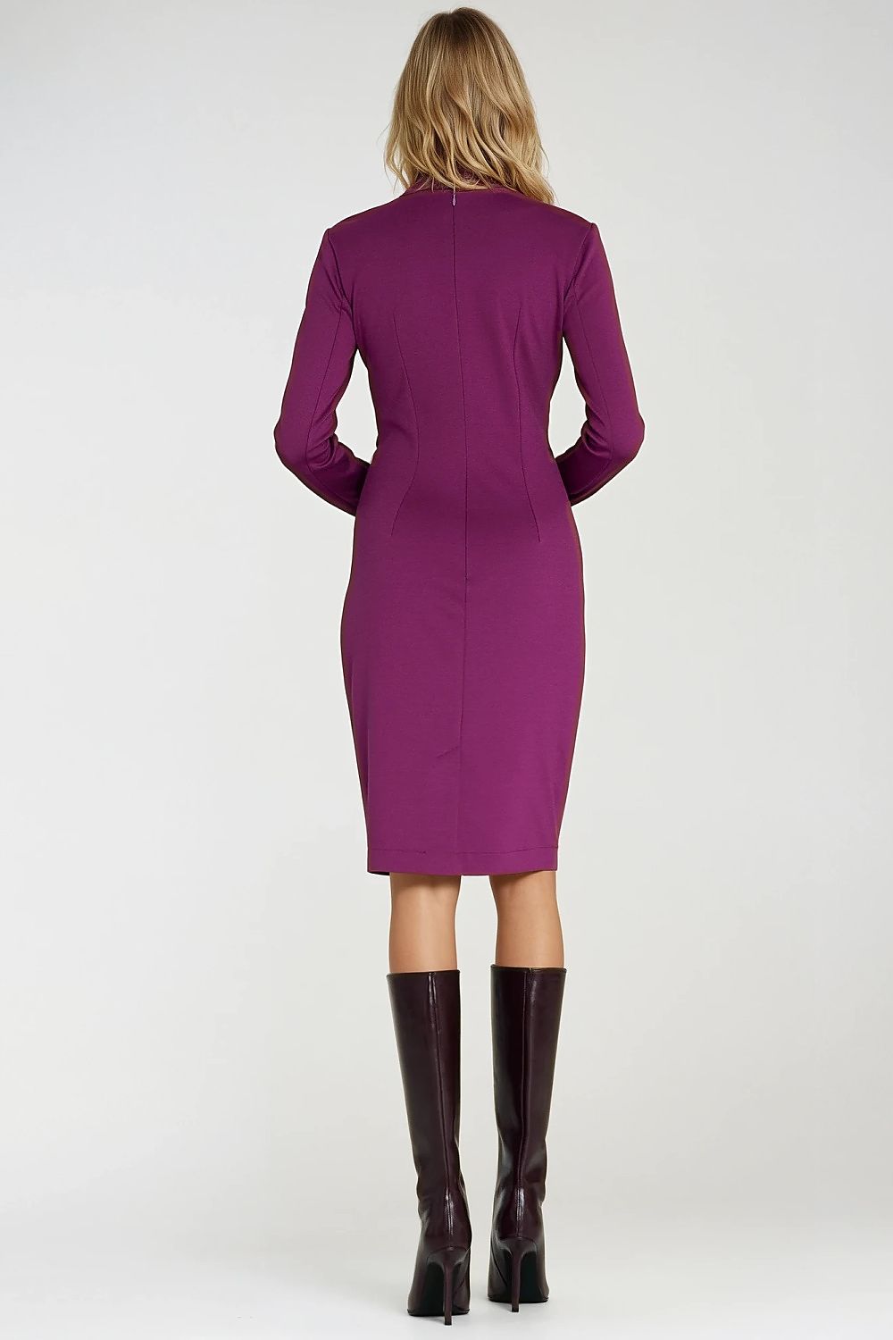 violet wrap lace violet wrap pencil dress — elegant, feminine, flattering fit for every occasion detail view