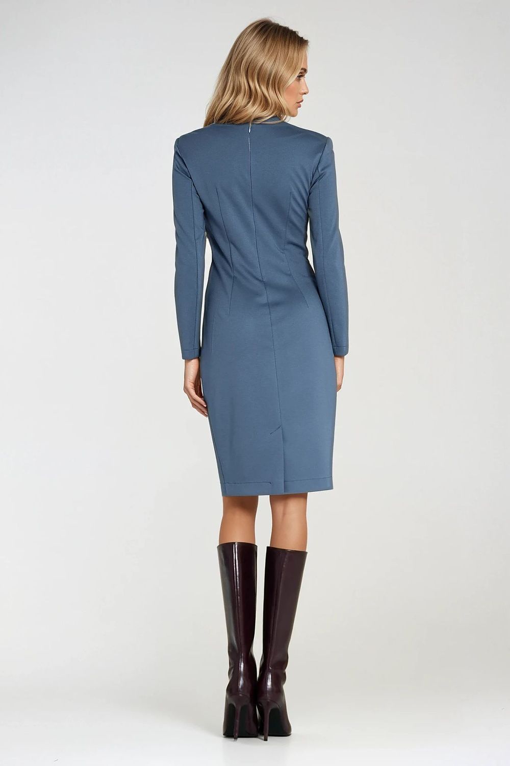 violet wrap lace violet wrap pencil dress — elegant, feminine, flattering fit for every occasion view 7