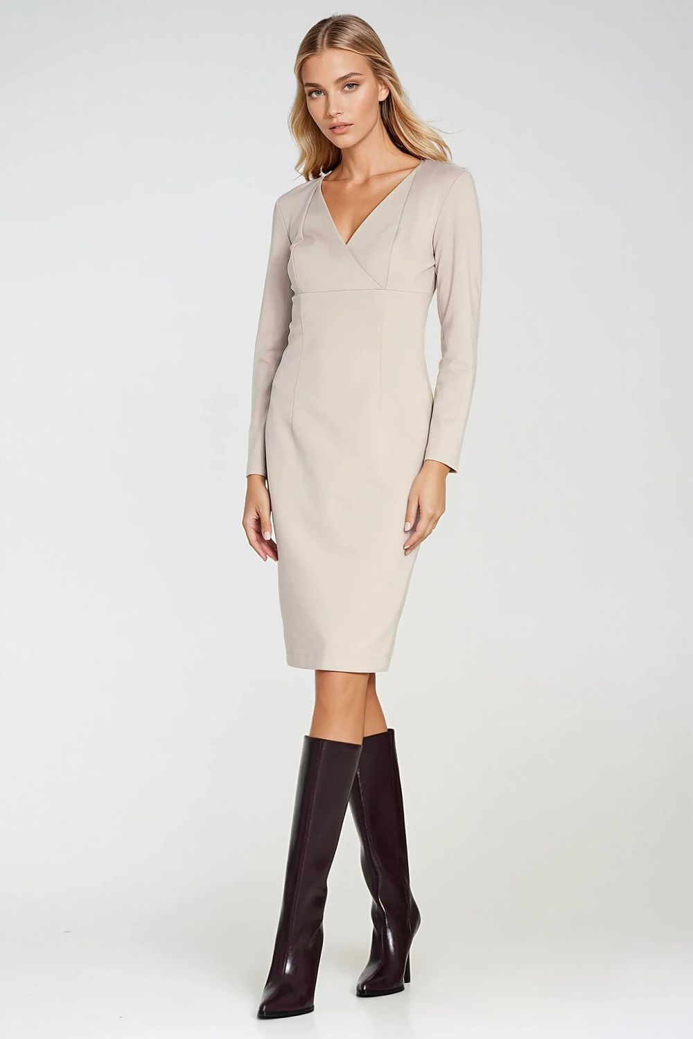 violet wrap lace violet wrap pencil dress — elegant, feminine, flattering fit for every occasion view 11