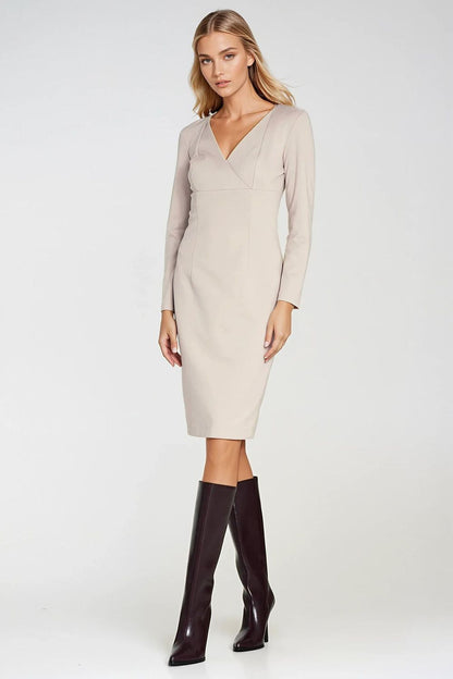 violet wrap lace violet wrap pencil dress — elegant, feminine, flattering fit for every occasion view 11