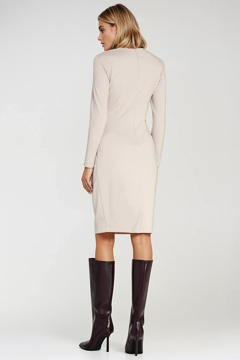 violet wrap lace violet wrap pencil dress — elegant, feminine, flattering fit for every occasion view 13