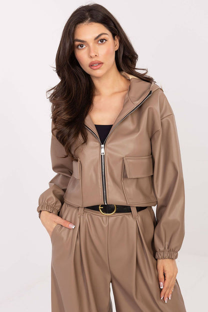 beige jacket front view