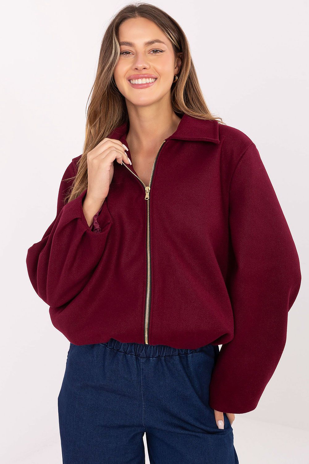 black long sleeve jacket back view