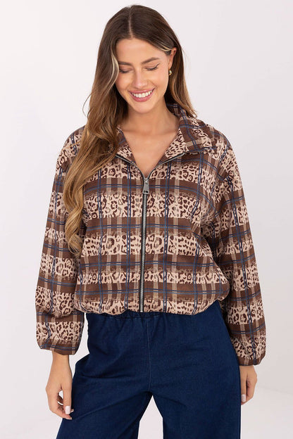 multicolor long sleeve jacket back view