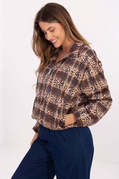 multicolor long sleeve jacket side view