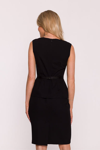 green pencil sleeveless elegant green sleeveless pencil dress with peplum – perfect for work & events view 11