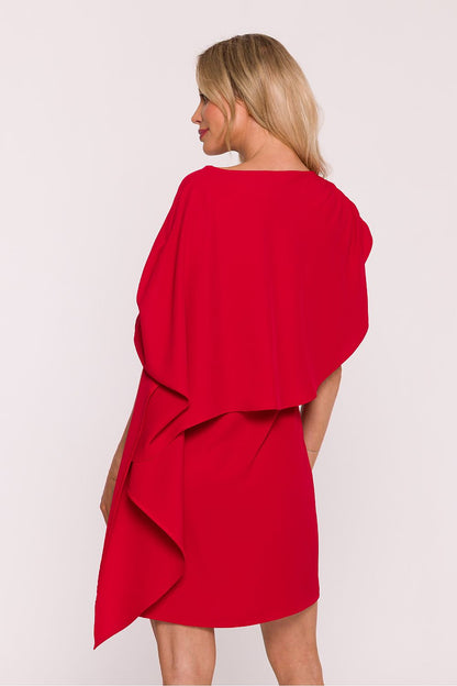 violet lace asymmetrical evening dress view 6