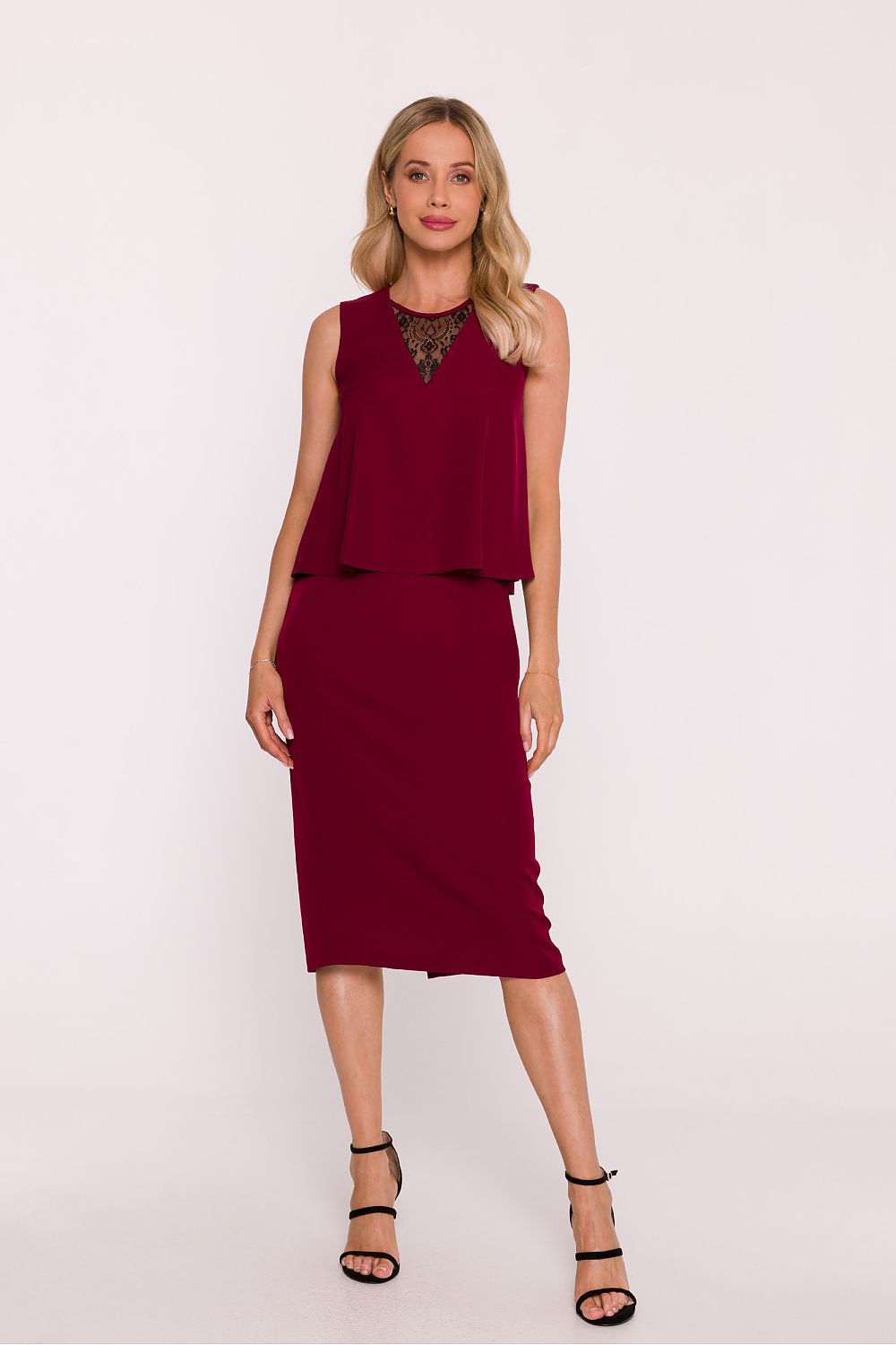 violet lace pencil evening dress view 11