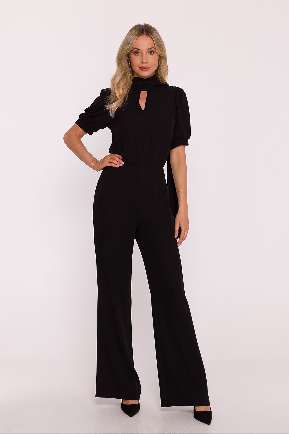 violet flared v-neck suit view 7