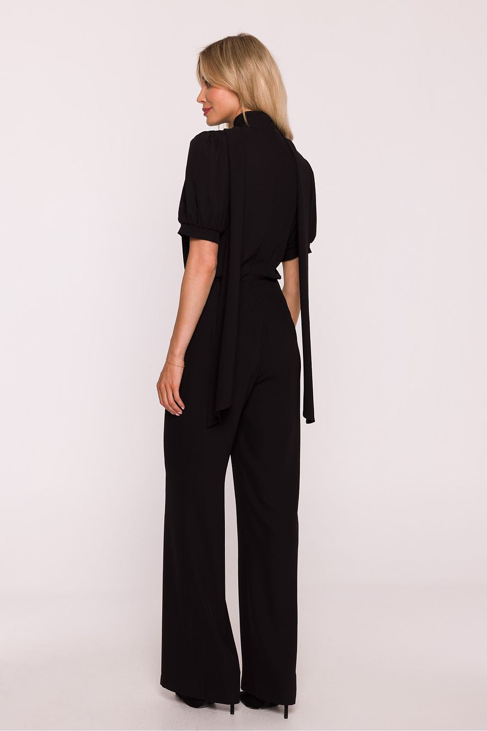 violet flared v-neck suit view 9