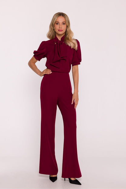violet flared v-neck suit view 10