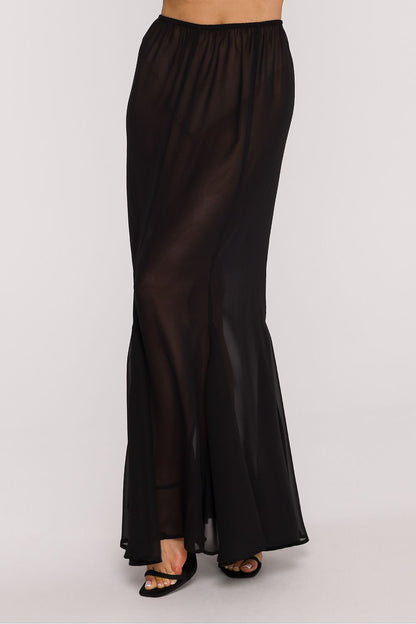 black mini evening dress side view