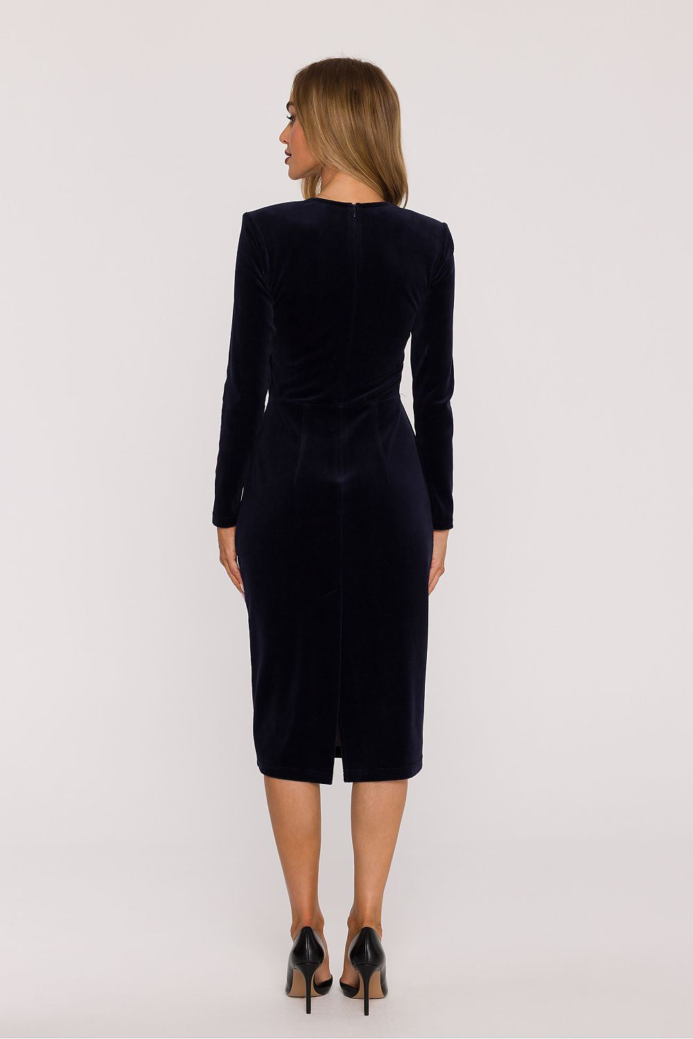 green velvet pencil evening dress view 6