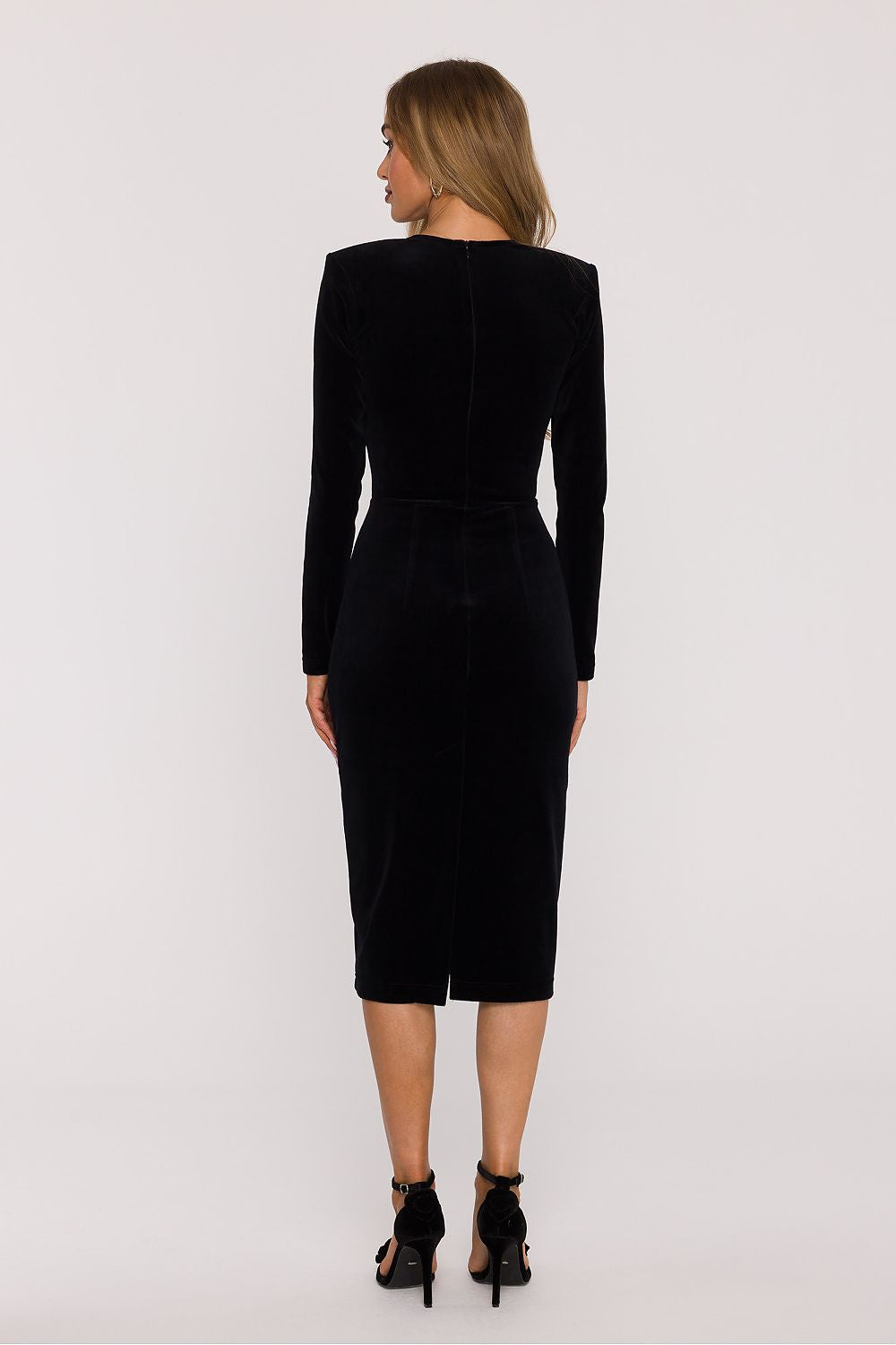 green velvet pencil evening dress view 9