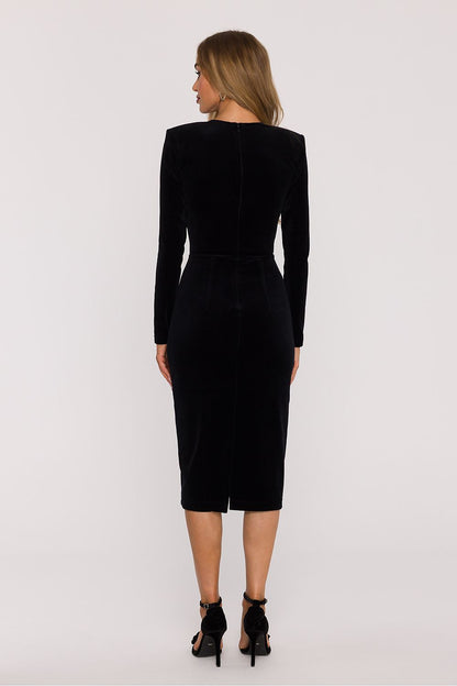 green velvet pencil evening dress view 9