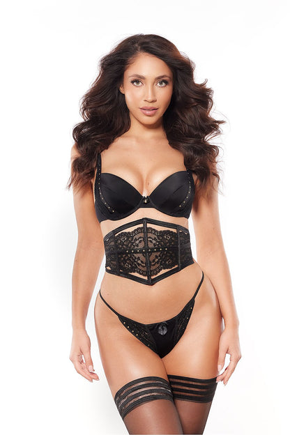 black lace push up front view
