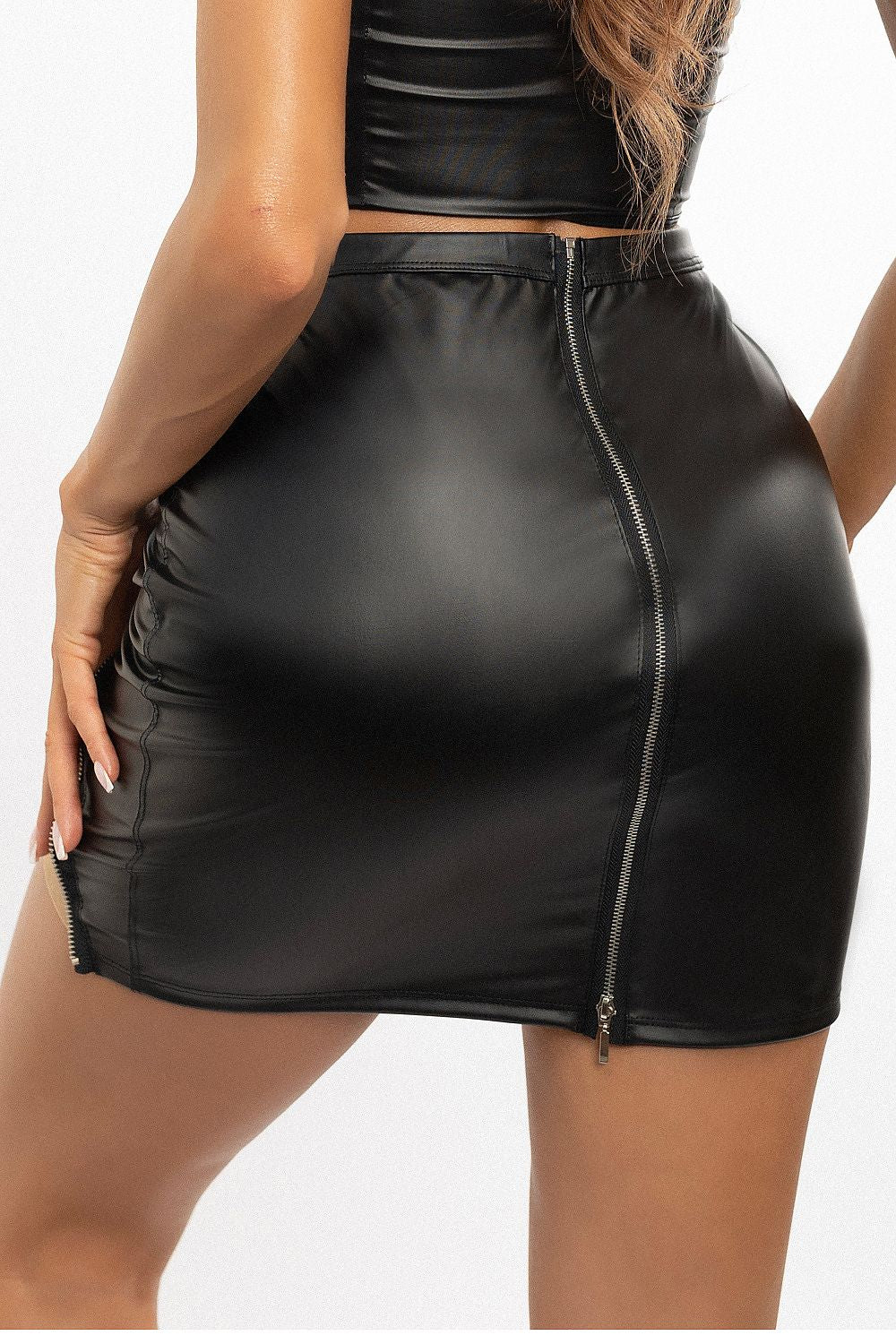 black tulle mini sexy skirt detail view