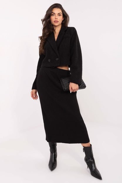 beige long sleeve mini coat side view