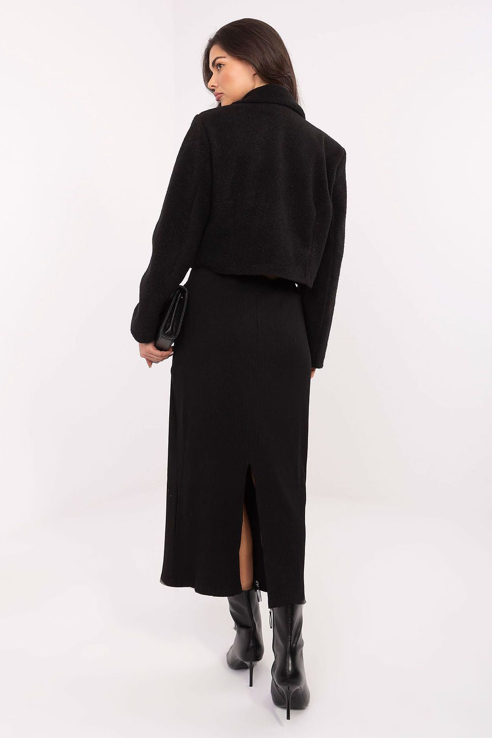 beige long sleeve mini coat view 6