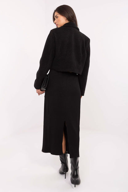 beige long sleeve mini coat view 6