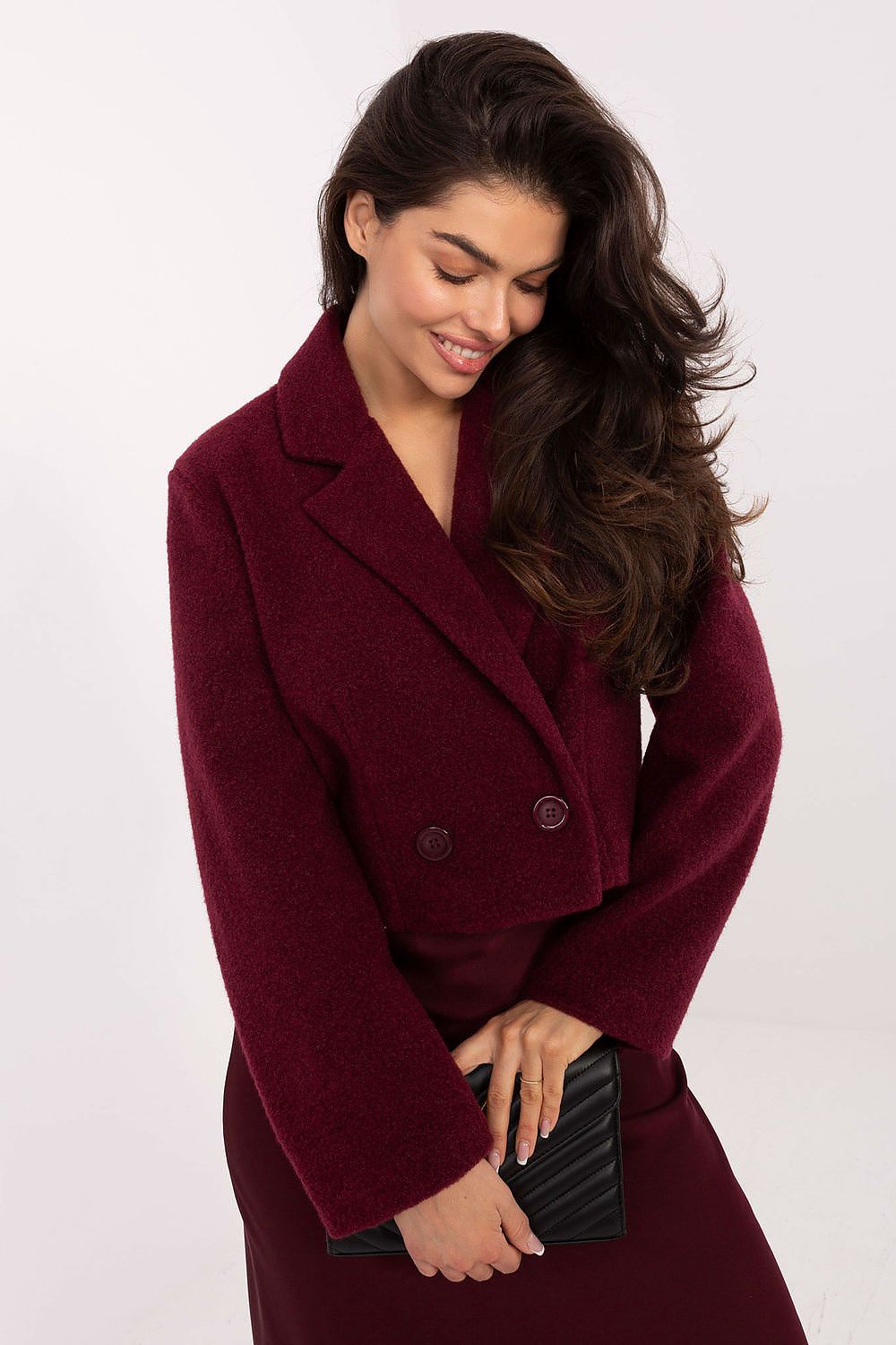 beige long sleeve mini coat view 8