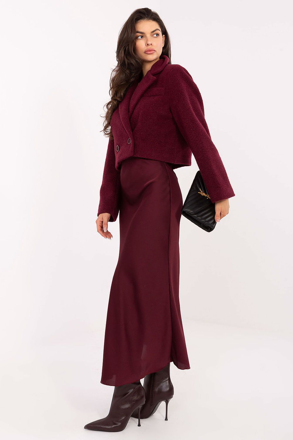 beige long sleeve mini coat view 9