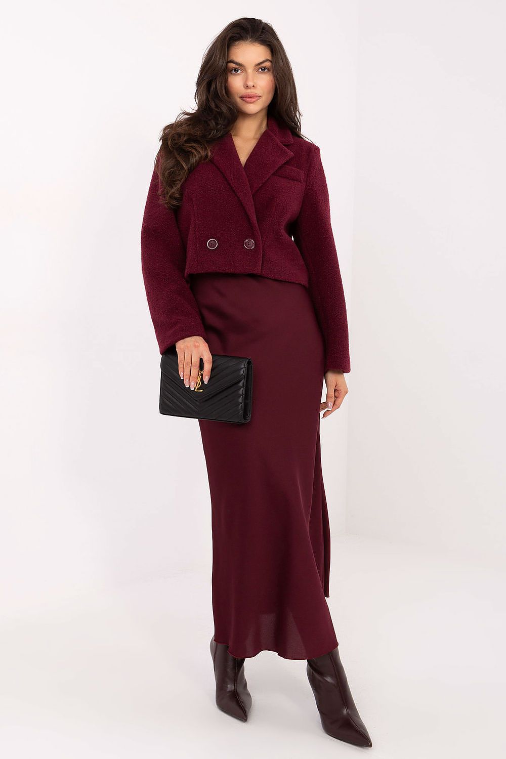 beige long sleeve mini coat view 11
