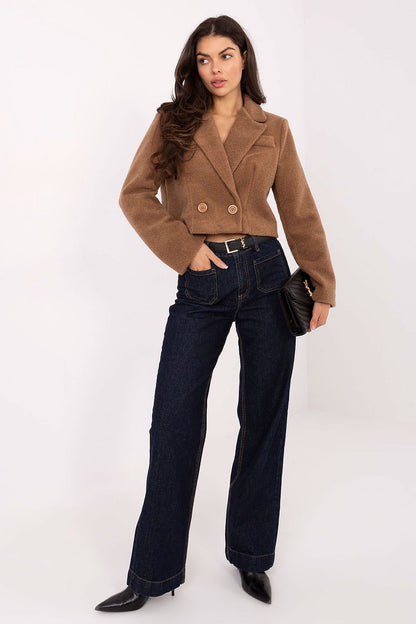 beige long sleeve mini coat view 13