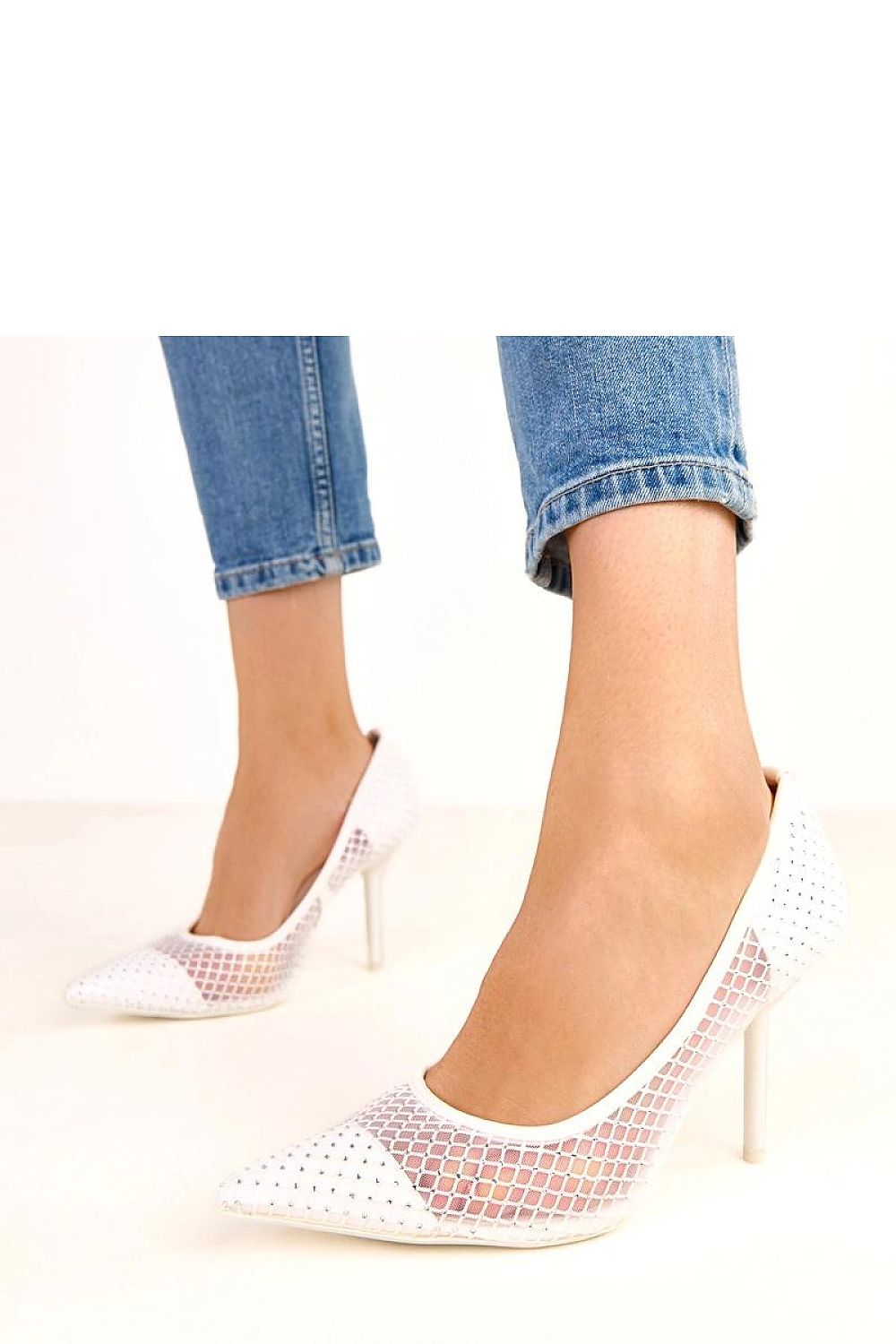 black mini high heels side view