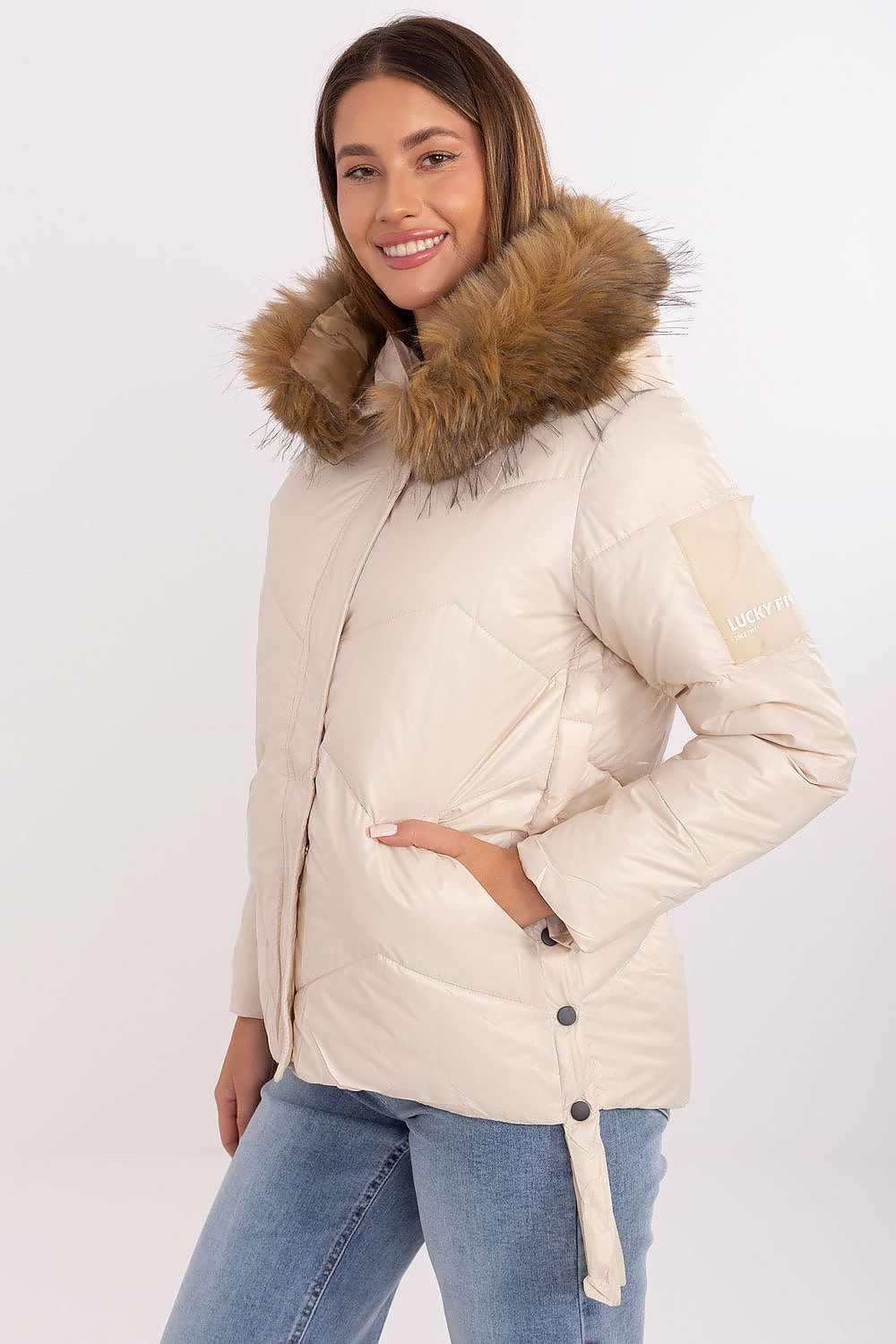 beige mini jacket alternate angle