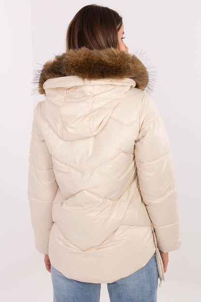 beige mini jacket detail view