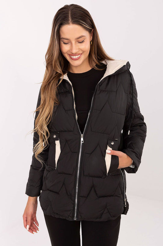 black long sleeve jacket front view