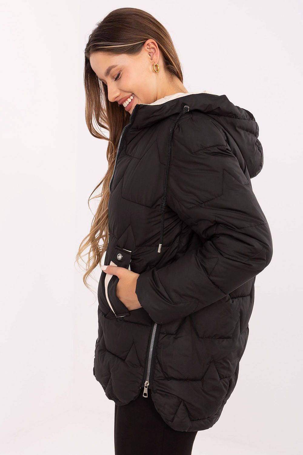 black long sleeve jacket alternate angle