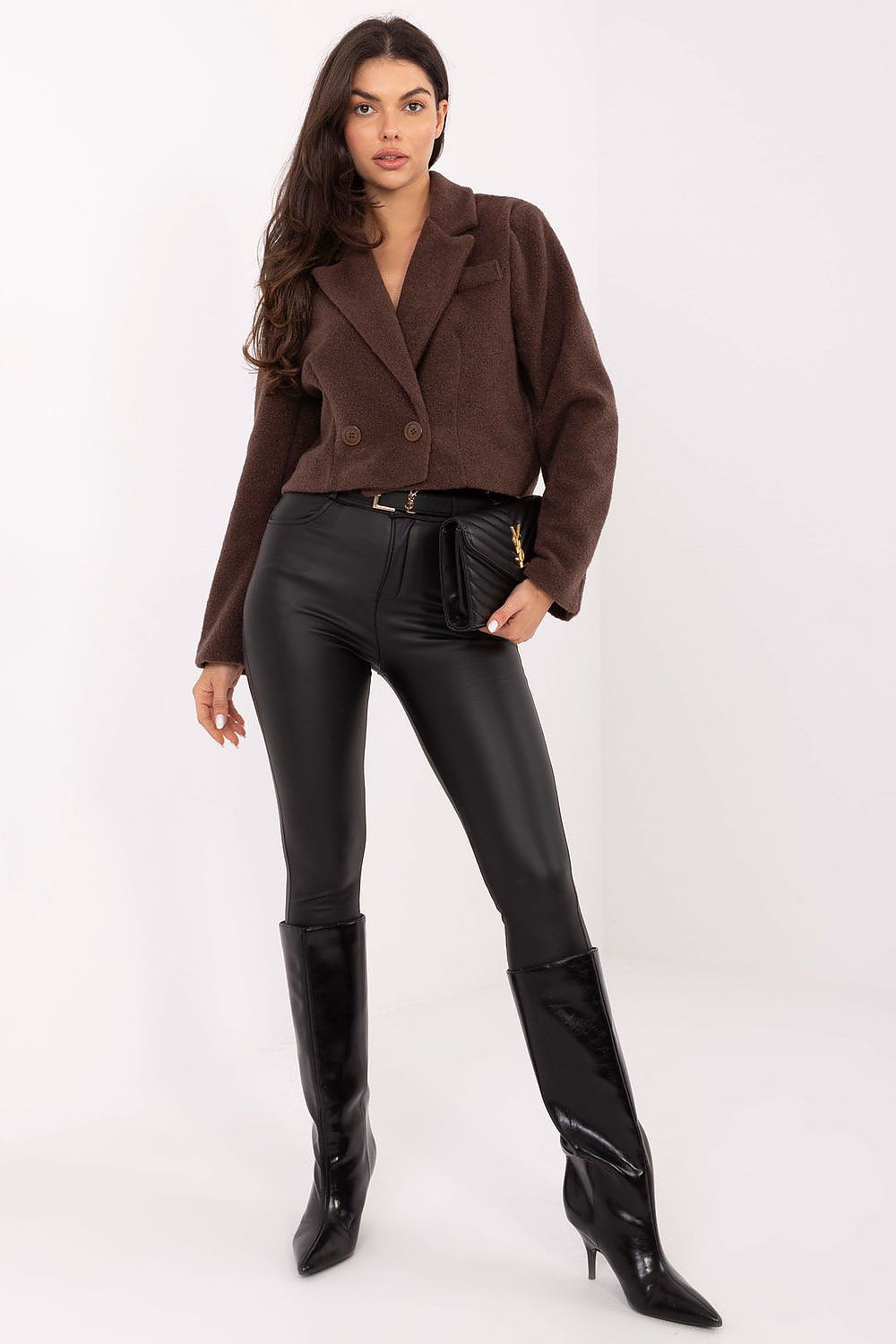 beige long sleeve mini coat view 17