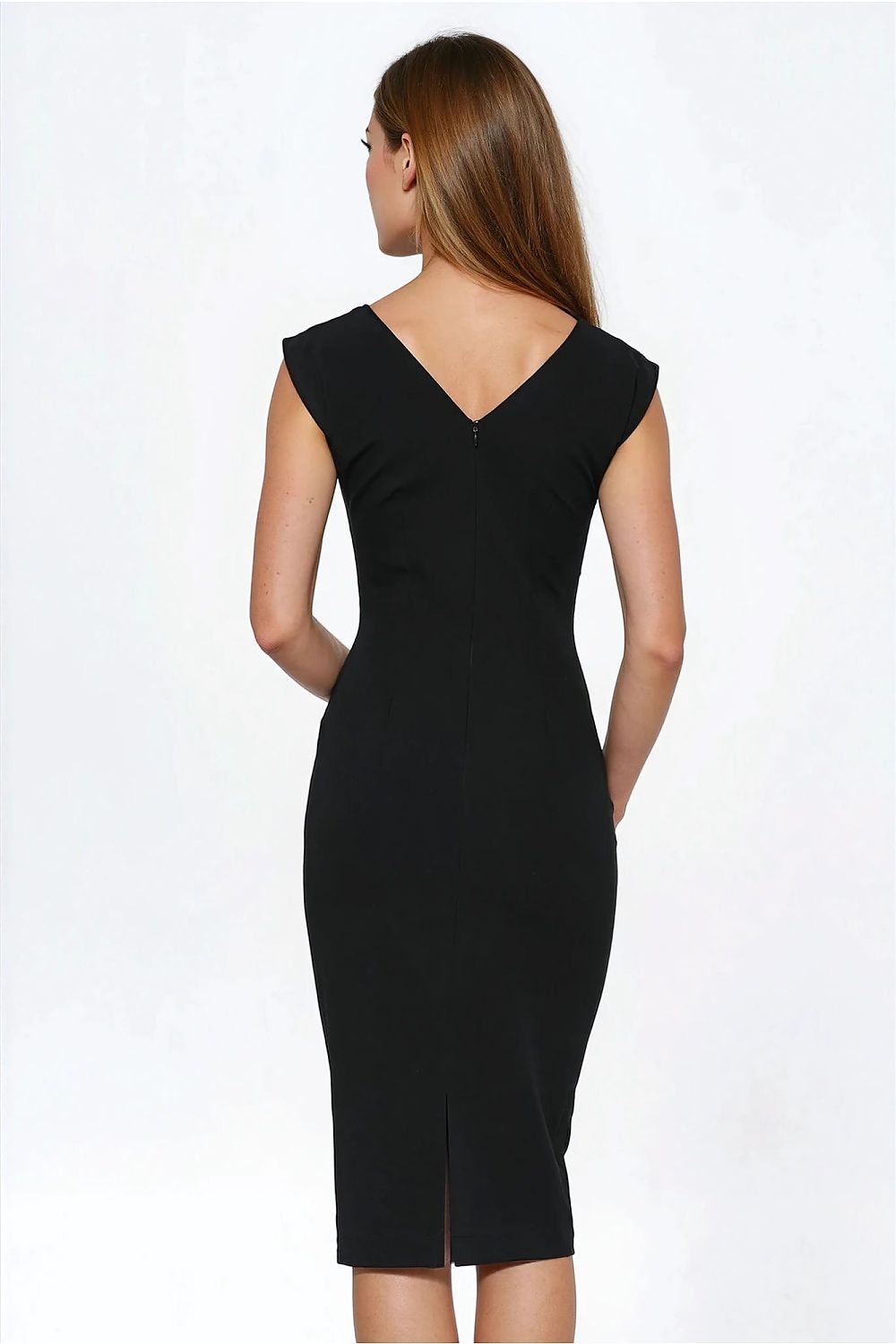 green v-neck day dress view 6