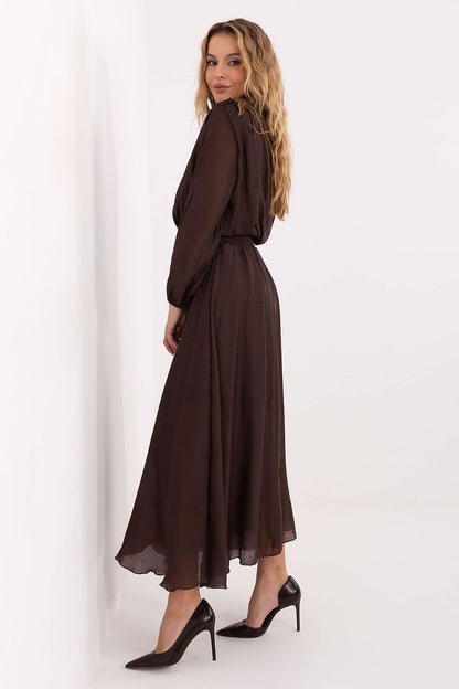 brown flared mini day dress alternate angle