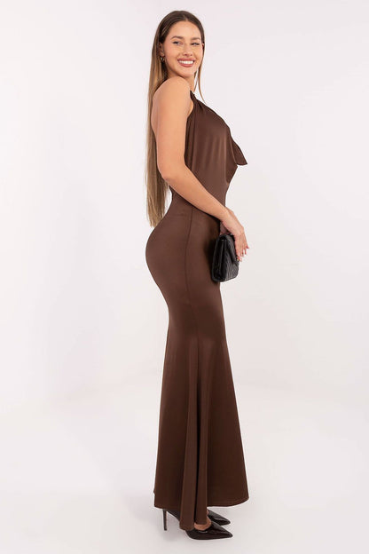 brown sleeveless mini long dress view 11
