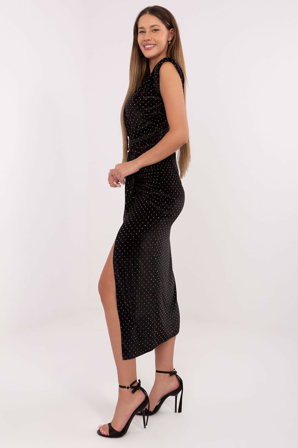 brown pencil midi evening dress view 12