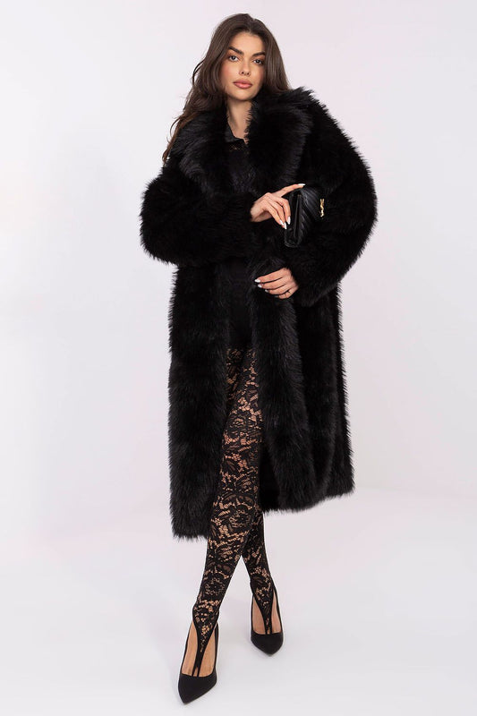 black long sleeve coat front view