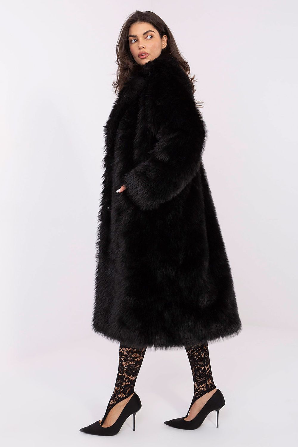 black long sleeve coat alternate angle