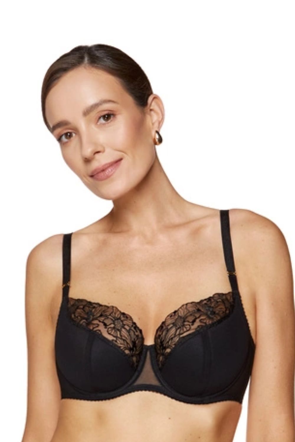 black tulle mini semi-soft front view