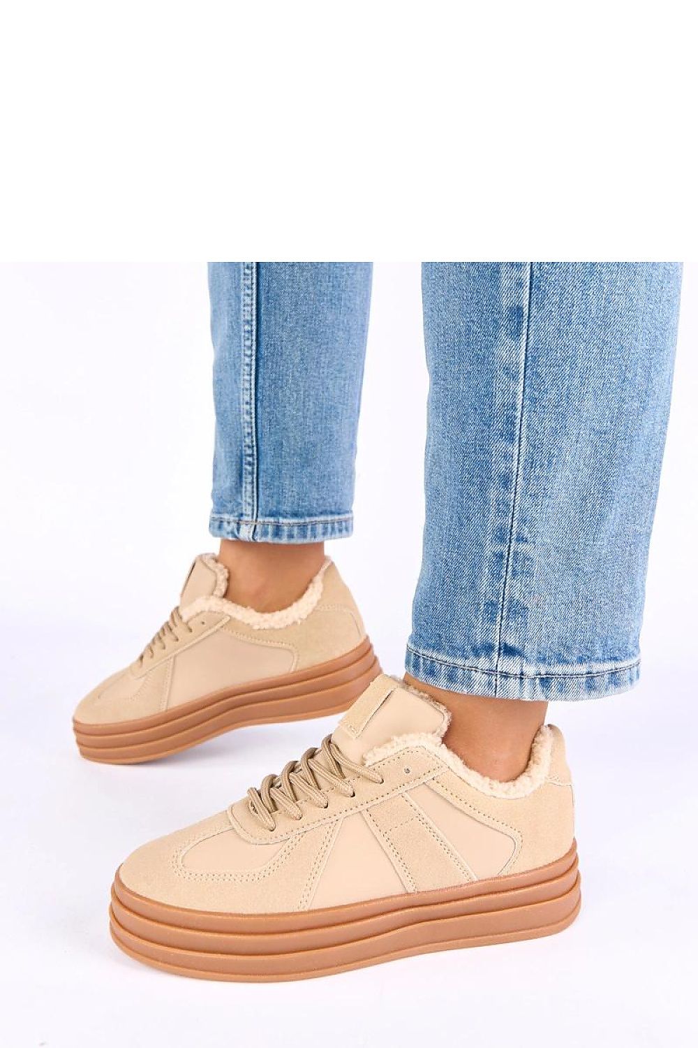 beige lace sport shoes alternate angle