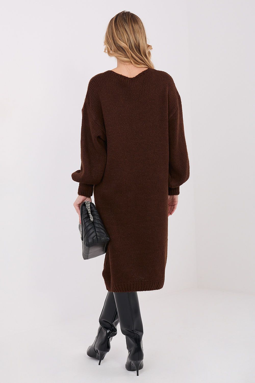 beige long sleeve v-neck day dress view 6
