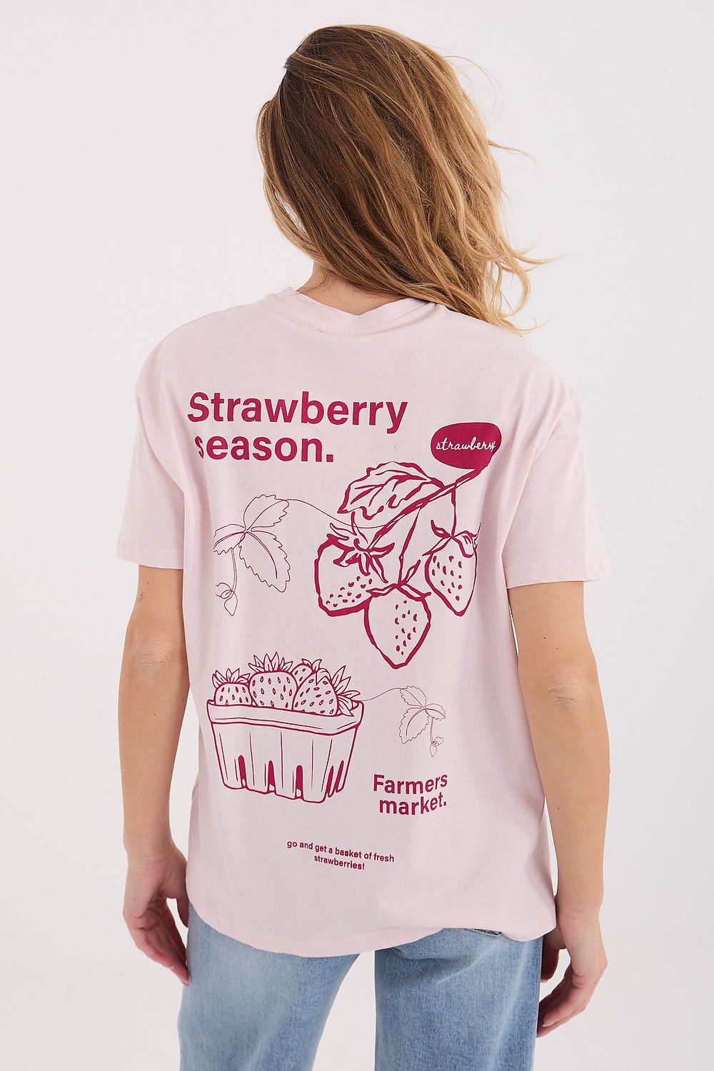 Women's Pink, Brown, and White T-shirt detail view