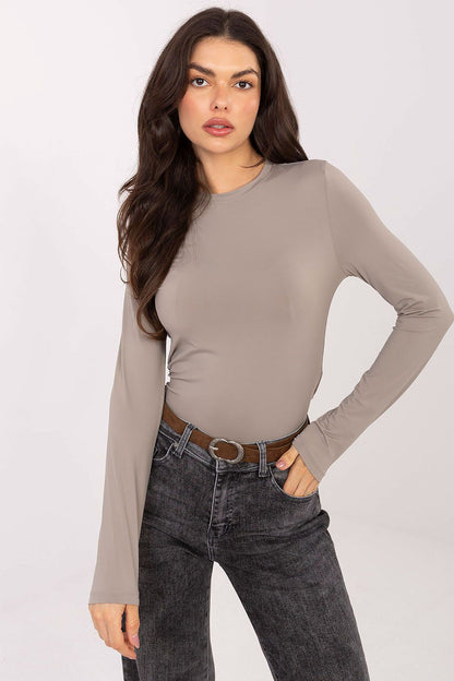 Women's Black and Beige Blouse back view